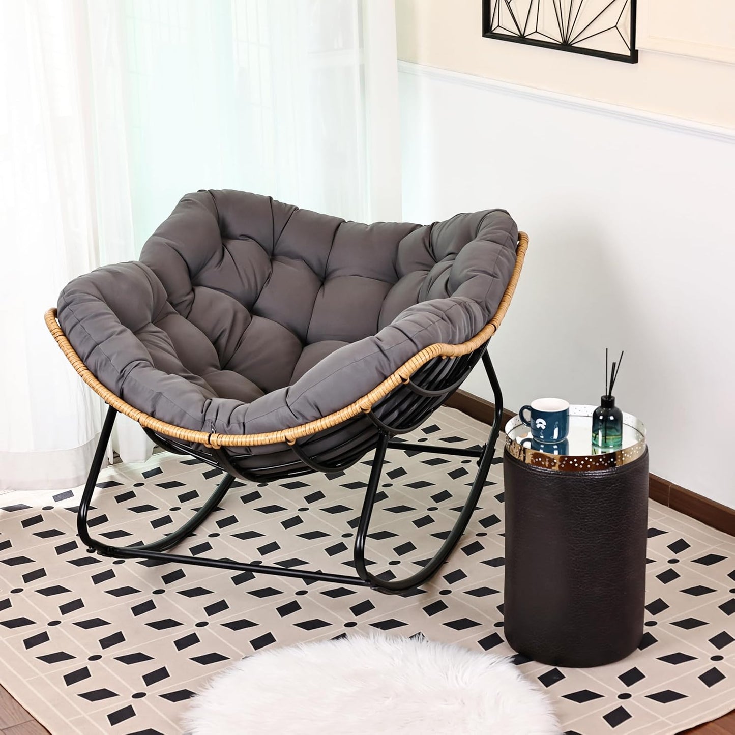 Oversized Egg-Shaped Rocking Recliner
